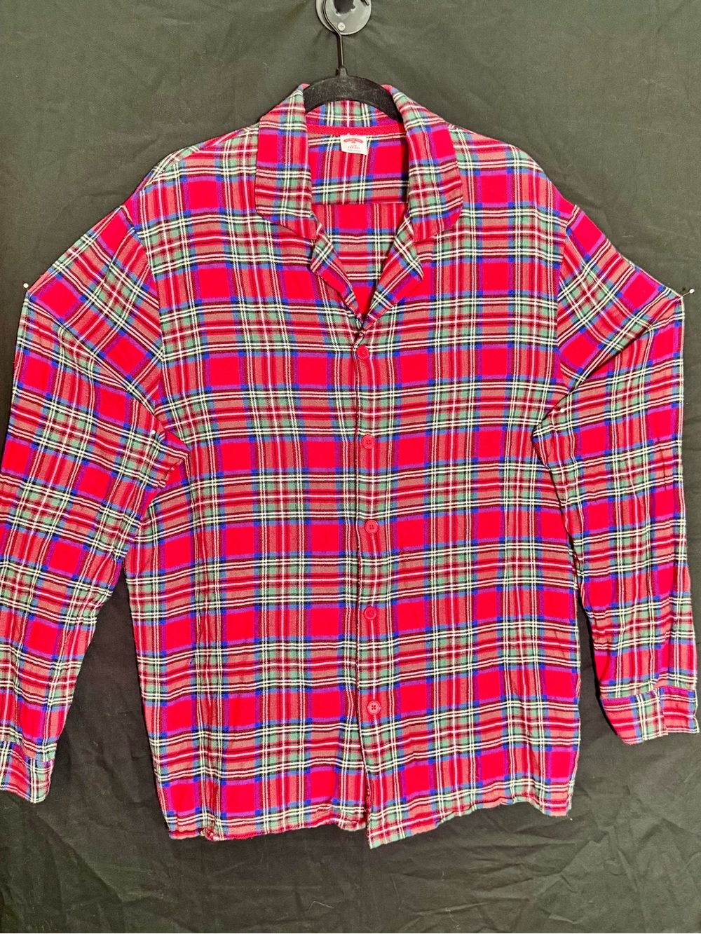 Holiday Time Red Plaid Button-Down PJ’s